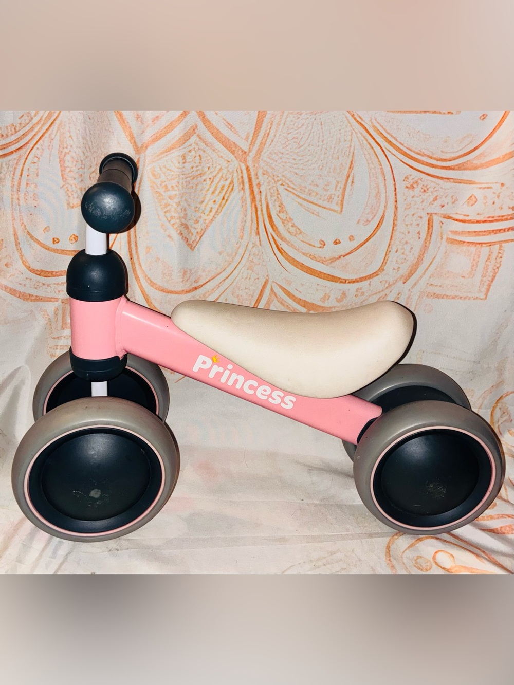Pink Princess Toddler Ride-On Balance Bike